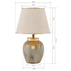 Lampe de salon moderne chic dorée, abat-jour écru KARS