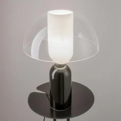 Lampe de salon noire rétro – verre et céramique WINDER