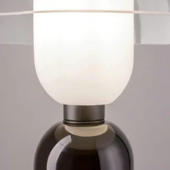 Lampe de salon noire rétro – verre et céramique WINDER