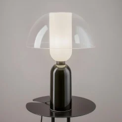 Lampe de salon noire rétro – verre et céramique WINDER