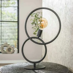 Lampe design noire – 2 anneaux TRIBECA