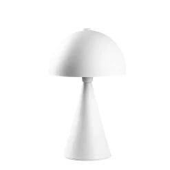 Lampe de table design blanche, abat-jour rond vintage SILE