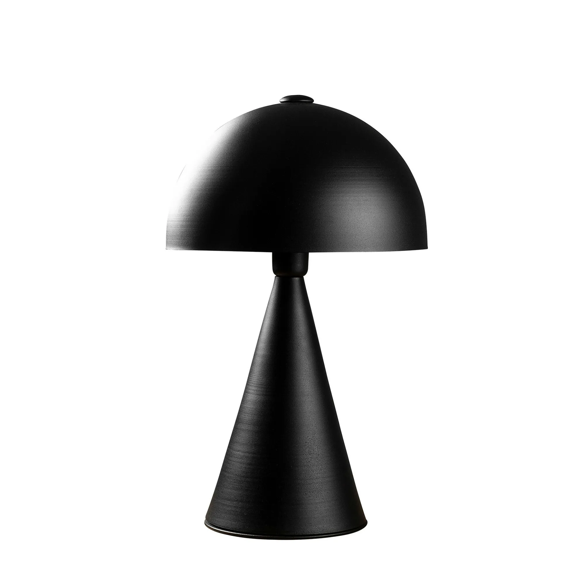 Lampe de table design noire, abat-jour rond vintage SILE