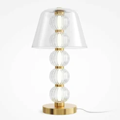 Lampe de table en verre - perles ciselées style rétro BELLA