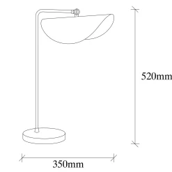 Lampe de table moderne blanche, abat-jour galbé SINOP