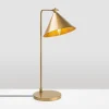 Lampe de table moderne dorée, abat-jour conique SILE