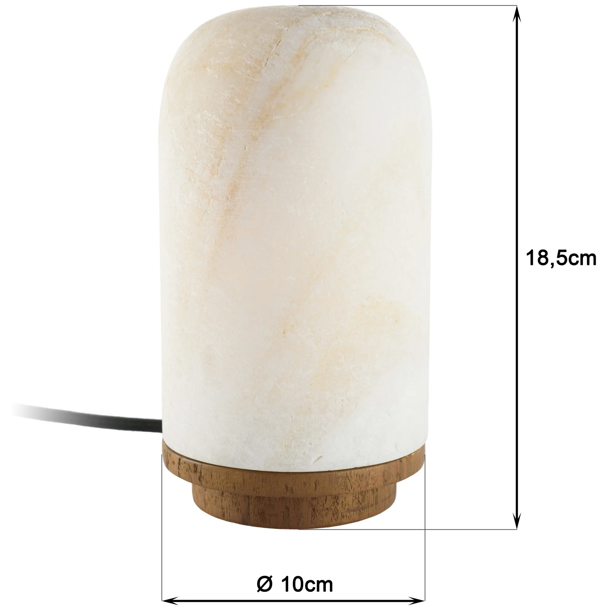 Lampe de table 10x10cm en pierre naturelle d'onyx et teck FOLELLI