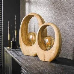 Lampe en bois de manguier forme organique H 43 cm LUCKNOW