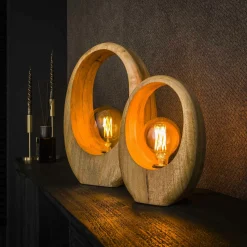 Lampe en bois de manguier forme organique H 30 cm LUCKNOW