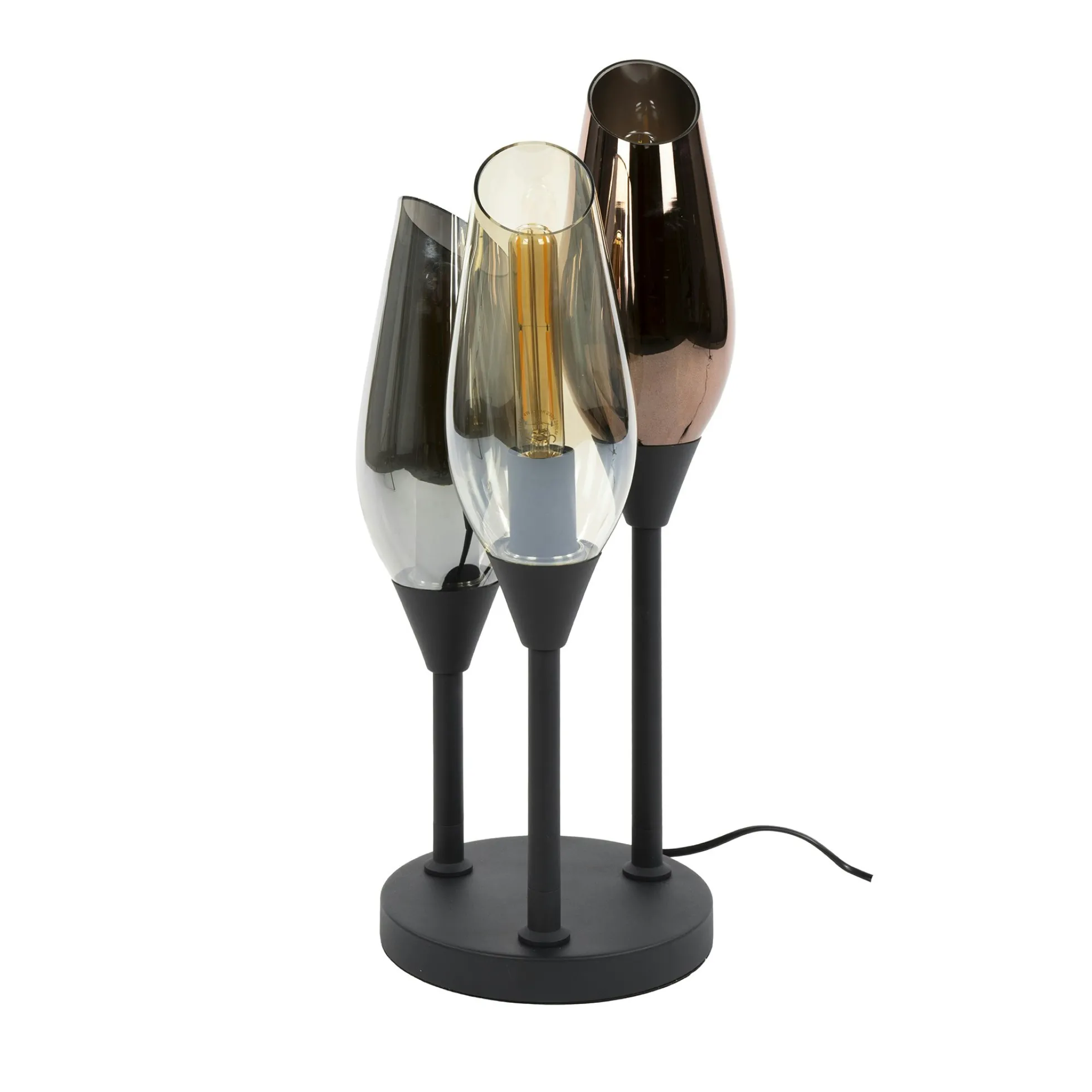 Lampe en verre design, 3 abat-jour torches NIAGARA