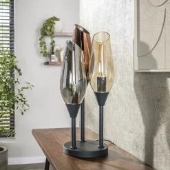 Lampe en verre design, 3 abat-jour torches NIAGARA