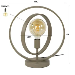 Lampe moderne beige mat, 2 anneaux pivotants TRIBECA