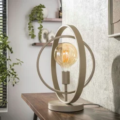 Lampe moderne beige mat, 2 anneaux pivotants TRIBECA