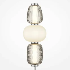 Lampe à poser argent LED – abat‑jour verre bijoux SYCOMORE