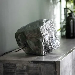 Lampe à poser contemporaine effet glaçon finition chromée NIAGARA