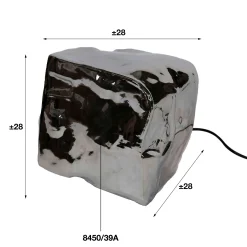 Lampe à poser contemporaine effet glaçon finition chromée NIAGARA
