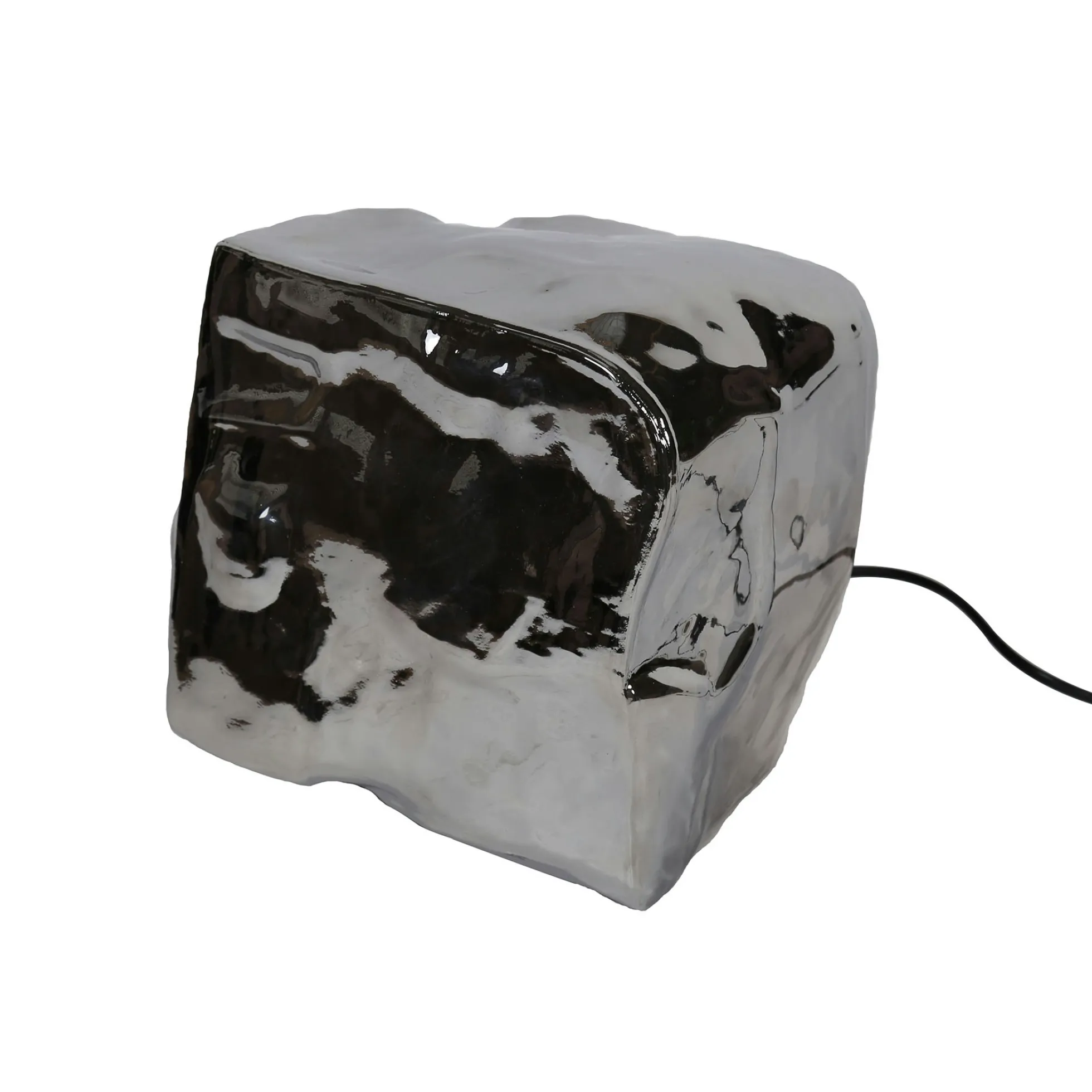 Lampe à poser contemporaine effet glaçon finition chromée NIAGARA