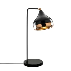 Lampe à poser design noir & cuivre, abat-jour orientable SILE