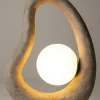 Lampe à poser grise effet béton – globe central LULING