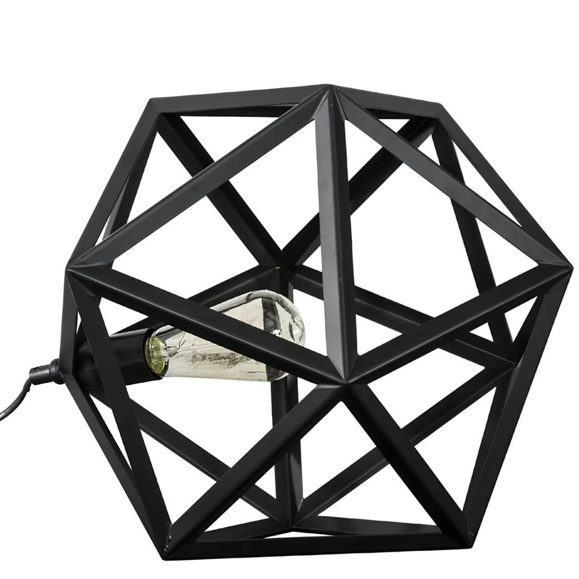 Lampe à poser métal noir forme hexagonale 41cm TRIBECA