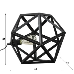 Lampe à poser métal noir forme hexagonale 41cm TRIBECA