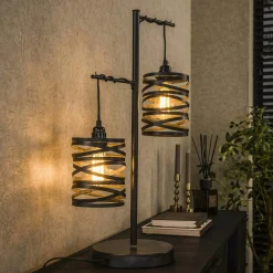 Lampe à poser ruban 2 abat-jours RALF