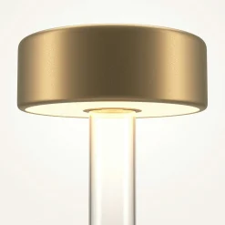 Lampe rechargeable dorée avec vase en verre design ALMA