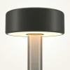 Lampe sans fil noire, avec vase en verre fumé ALMA