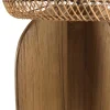 Lampe 38x38cm en rotin couleur naturelle et bois de teck recyclé SWING