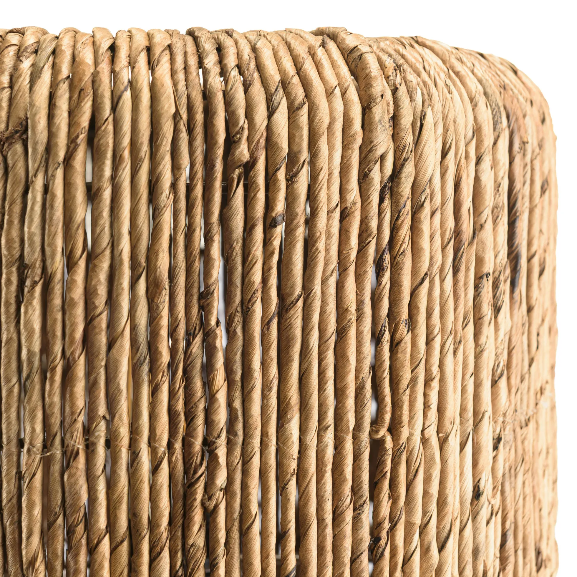 Lampe 30x30cm en rotin couleur naturelle et bois de teck recyclé SWING
