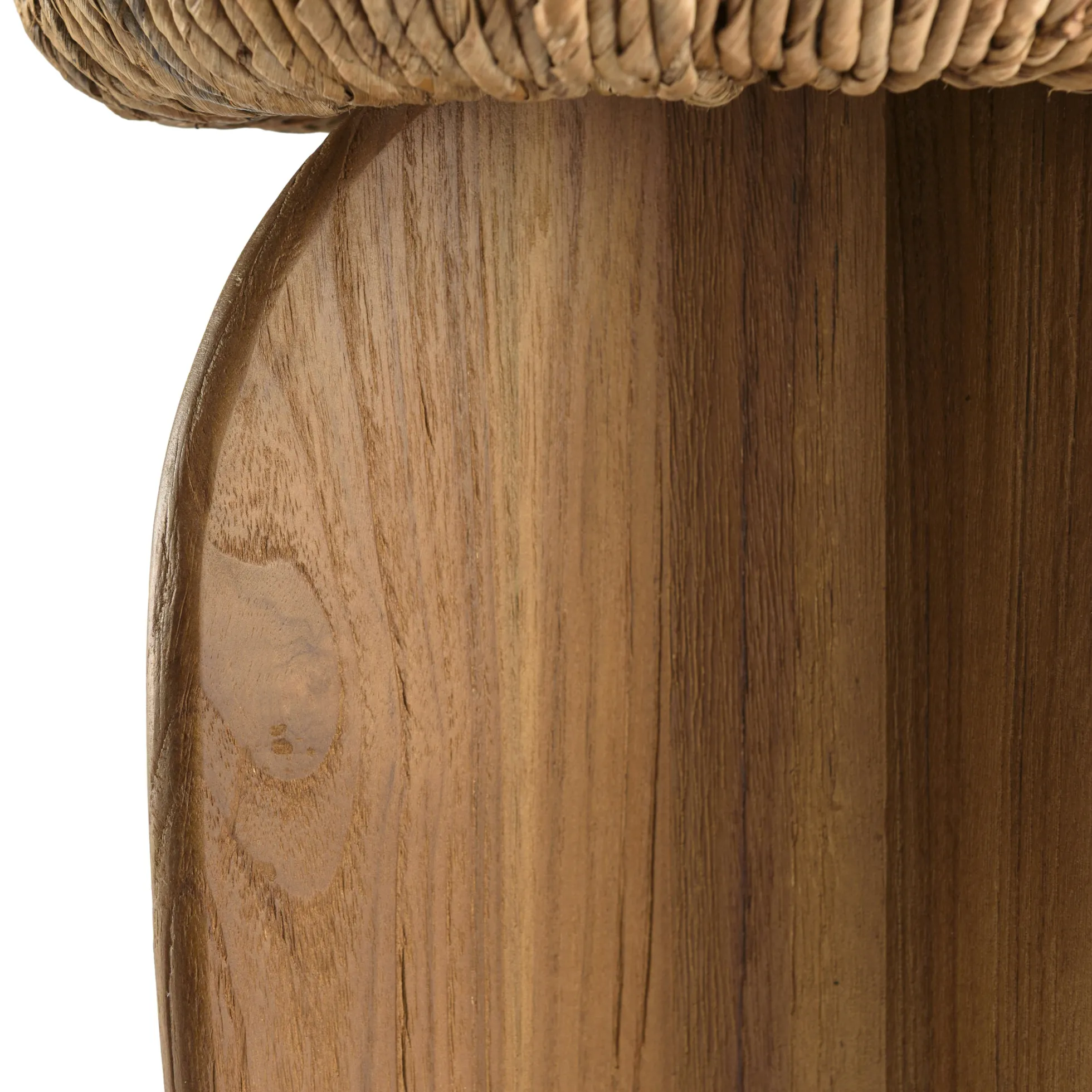 Lampe 30x30cm en rotin couleur naturelle et bois de teck recyclé SWING
