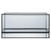 Lanterne bougeoir en verre/métal noir - forme rectangulaire