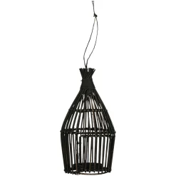 Lanterne rattan noir à suspendre H 35 cm