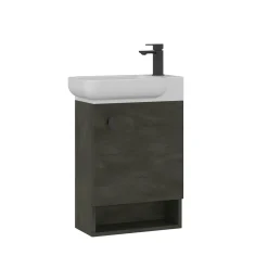 Lave-mains suspendu anthracite 1 porte 1 niche ONA