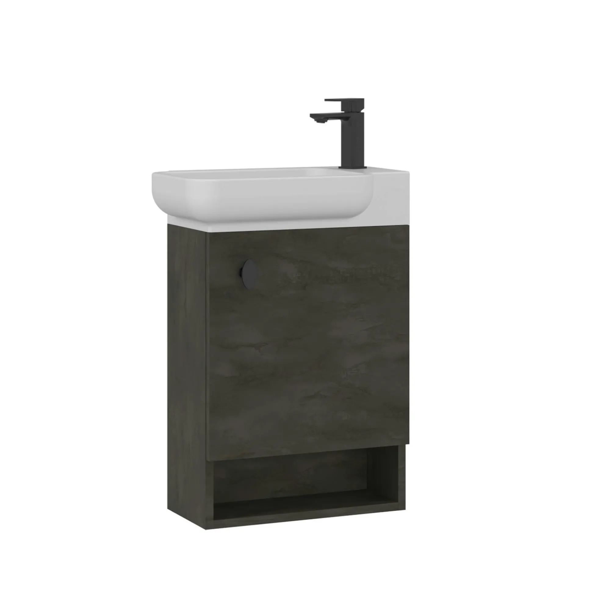 Lave-mains suspendu anthracite 1 porte 1 niche ONA