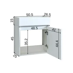 Lave-mains suspendu blanc 1 porte LUA