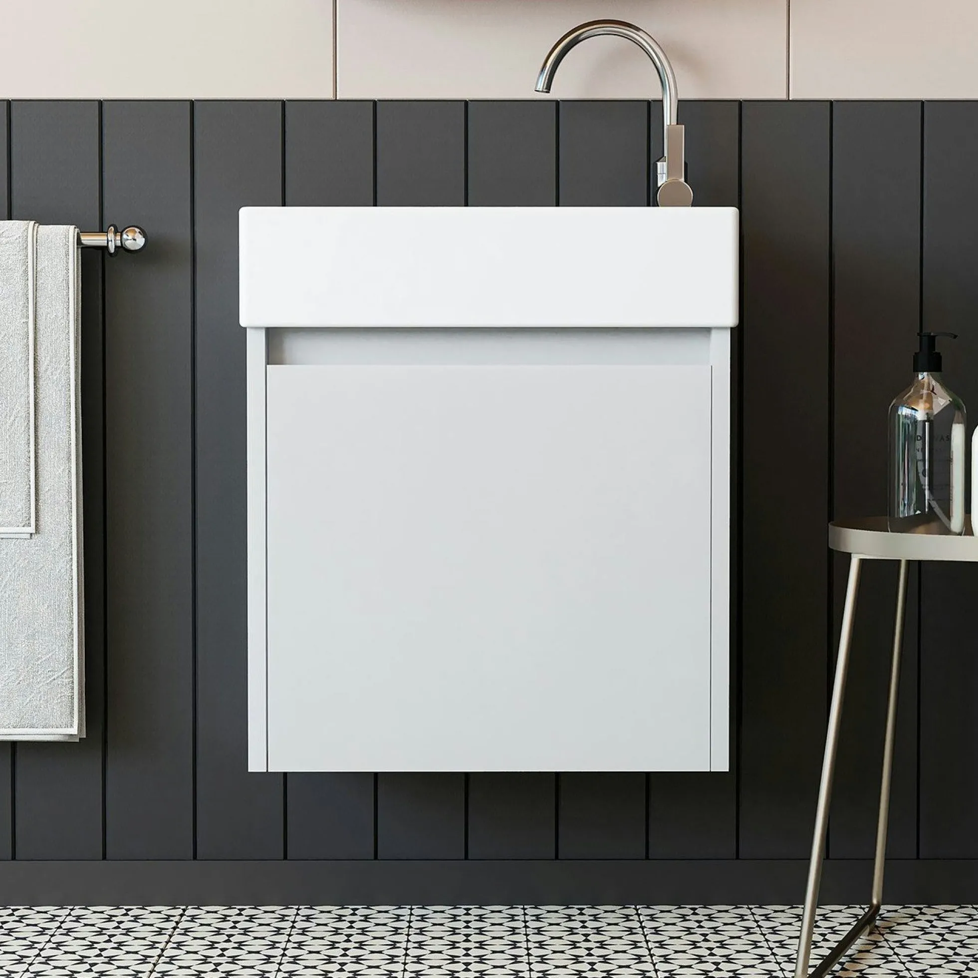 Lave-mains suspendu blanc 1 porte LUA