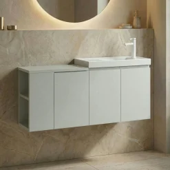 Lave-mains suspendu 110 cm cachemire 3 portes 2 niches IRIS