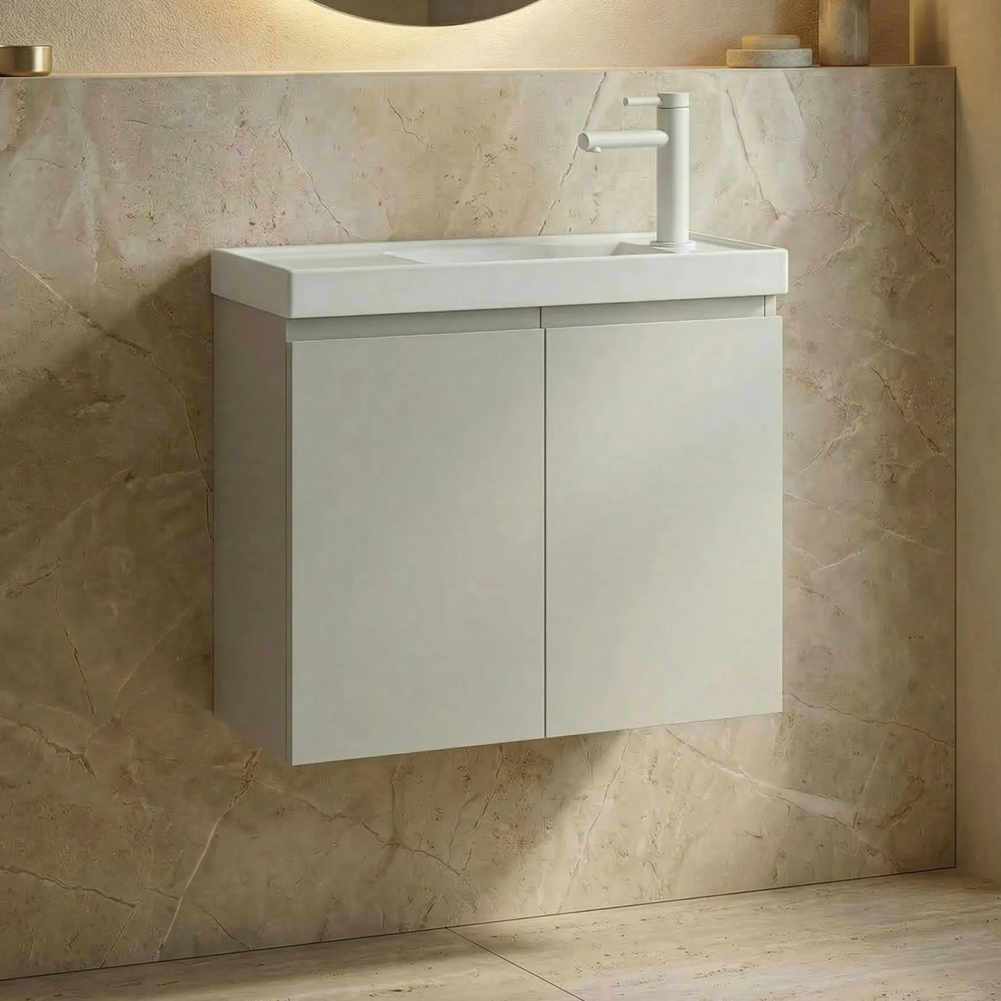 Lave-mains suspendu 60 cm cachemire 2 portes IRIS
