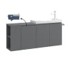 Lave-mains suspendu 110 cm gris 3 portes 2 niches IRIS