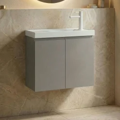 Lave-mains suspendu 60 cm taupe 2 portes IRIS