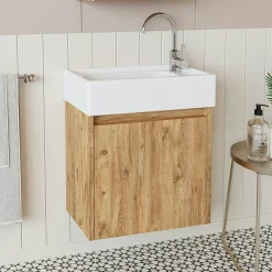 Lave-mains suspendu décor pin 1 porte LUA