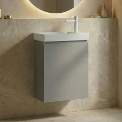 Lave-main suspendu taupe 1 porte IRIS