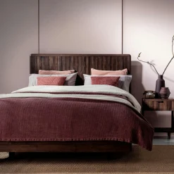 Lit 2 places bois recyclé brun 140 cm QUEENSTOWN