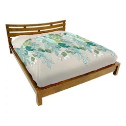 Lit 2 places couchage 160x200 avec tête de lit basse Hévéa 176x214x80cm NIAGARA