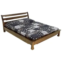 Lit 2 places façon futon Hévéa pour couchage 140x190 214x157x80cm MAORI