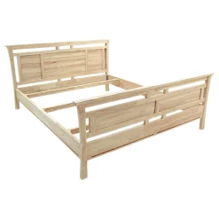 Lit 2 places Hévéa pour couchage 140x190 pieds évasés 200x158x95cm MAORI