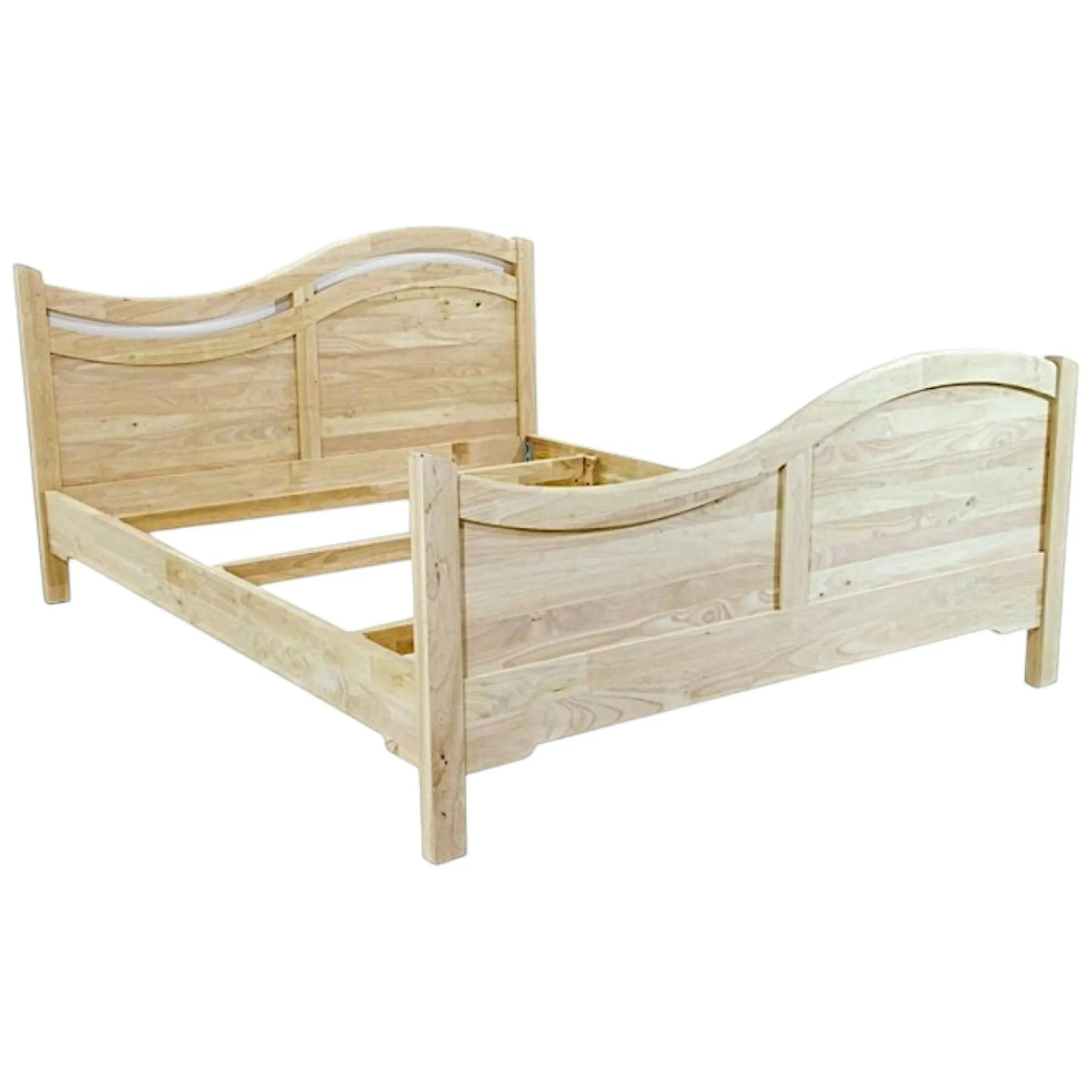 Lit 2 places Vague Hévéa pour couchage 140x190 153x200x94cm MAORI