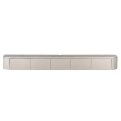 Long meuble TV suspendu bois gris 280 cm AREZZO