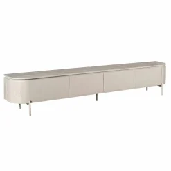 Long meuble TV suspendu bois gris 240 cm AREZZO